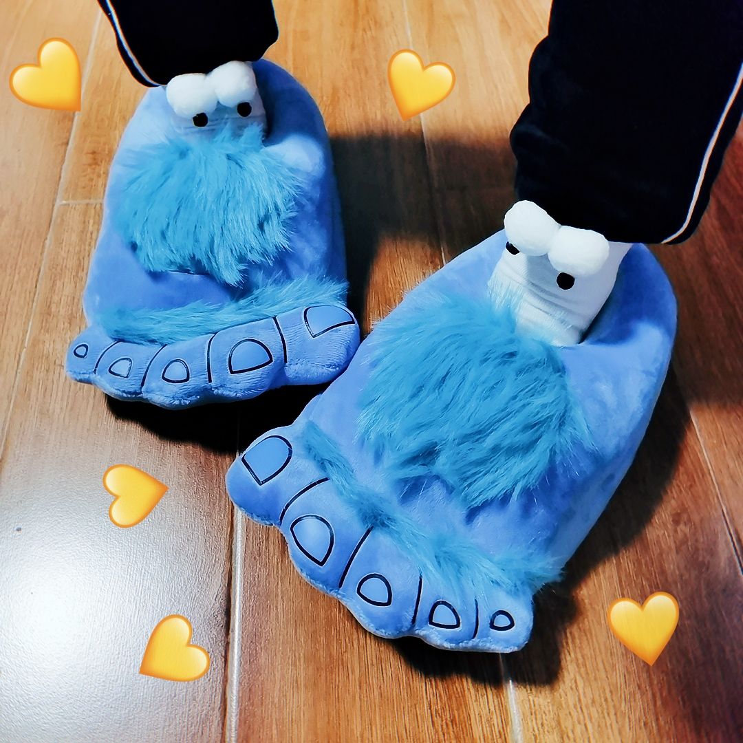 Unisex Chunky Bigfoot Shoes Women's Bear Paw Slippers Couples Male Slipper Home Indoor Furry Slides Size 35-43 Women's Shoes