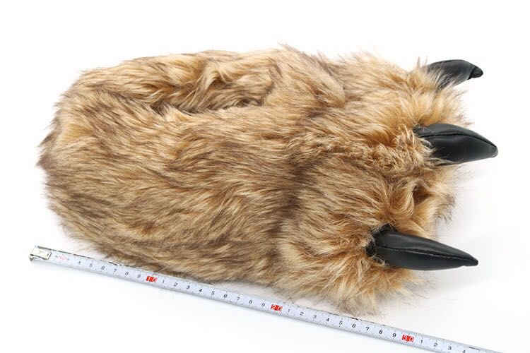 Creative Funny Slipper Man Woman Indoor Fluffy Shoes Animal Soft Slippers 2021 Chunky Warm Bear Paw Slippers for Home Husband