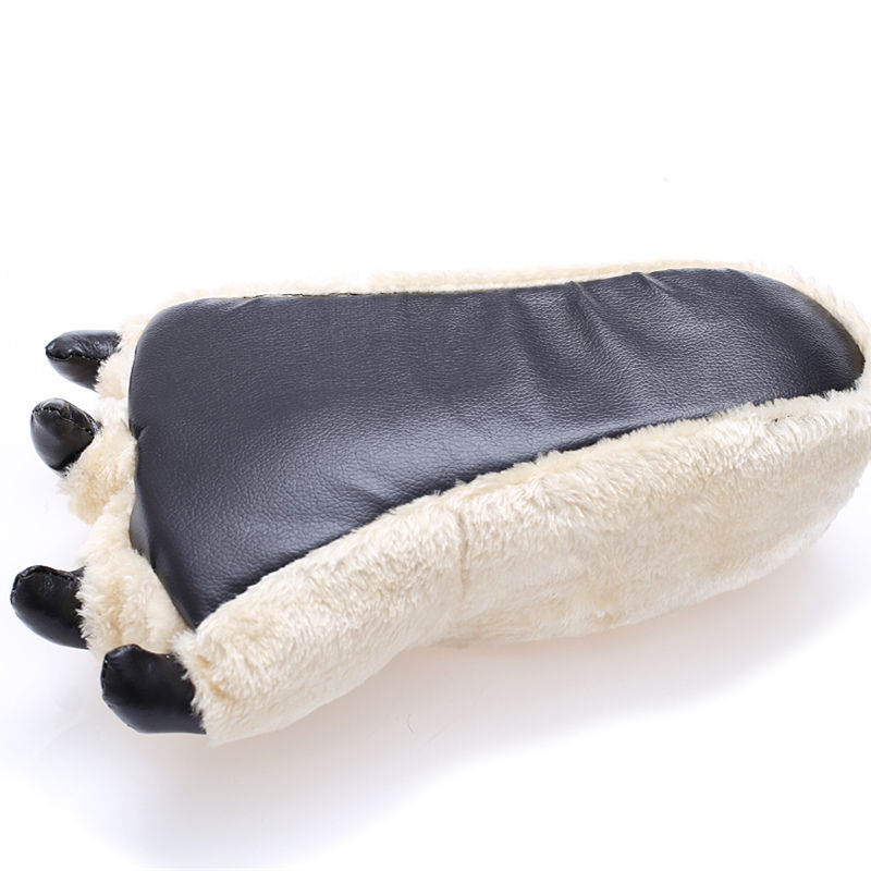 Size 35-43 Black Animal Paw Shoes For Women Winter House Slippers Unisex Woman Men Creative Home Furry Slides Girl Slippers