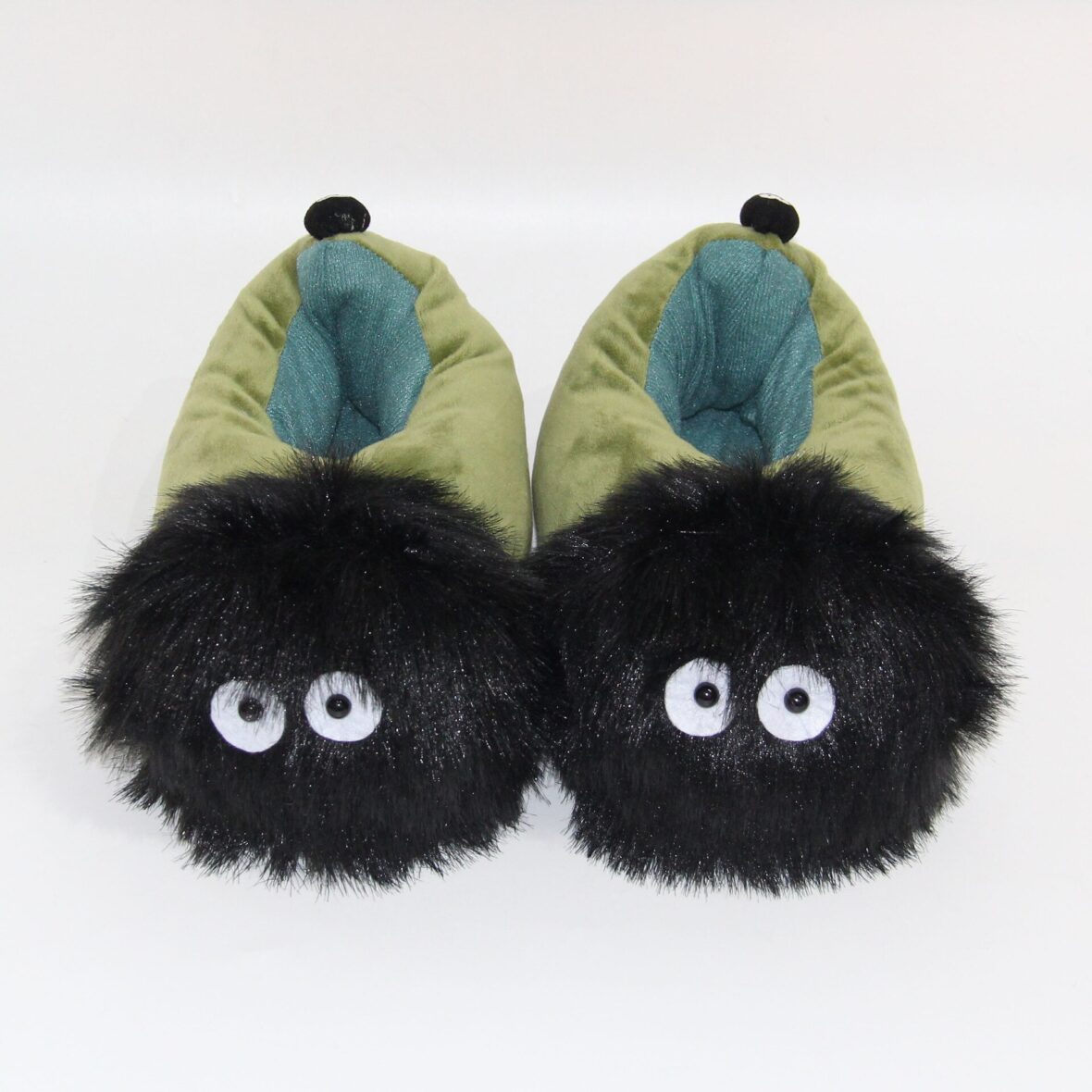 Fuzzy Cartoon Black Coal Soft Stuffed Plush Slippers