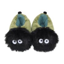 Fuzzy Cartoon Black Coal Soft Stuffed Plush Slippers