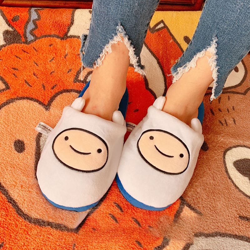 Cute indoor Slippers Adventure Time Slippers Lovers Soft Girl Slippers Plush Shoes Home Slippers for Children Gifts