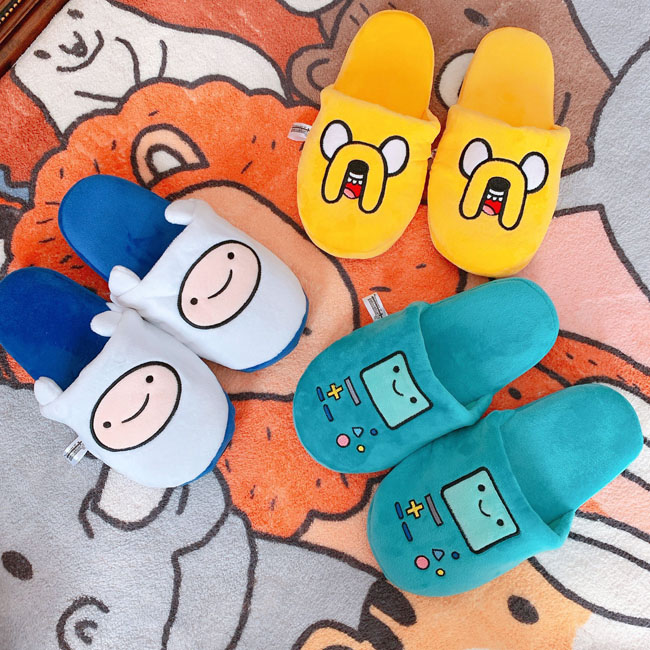 Cute indoor Slippers Adventure Time Slippers Lovers Soft Girl Slippers Plush Shoes Home Slippers for Children Gifts