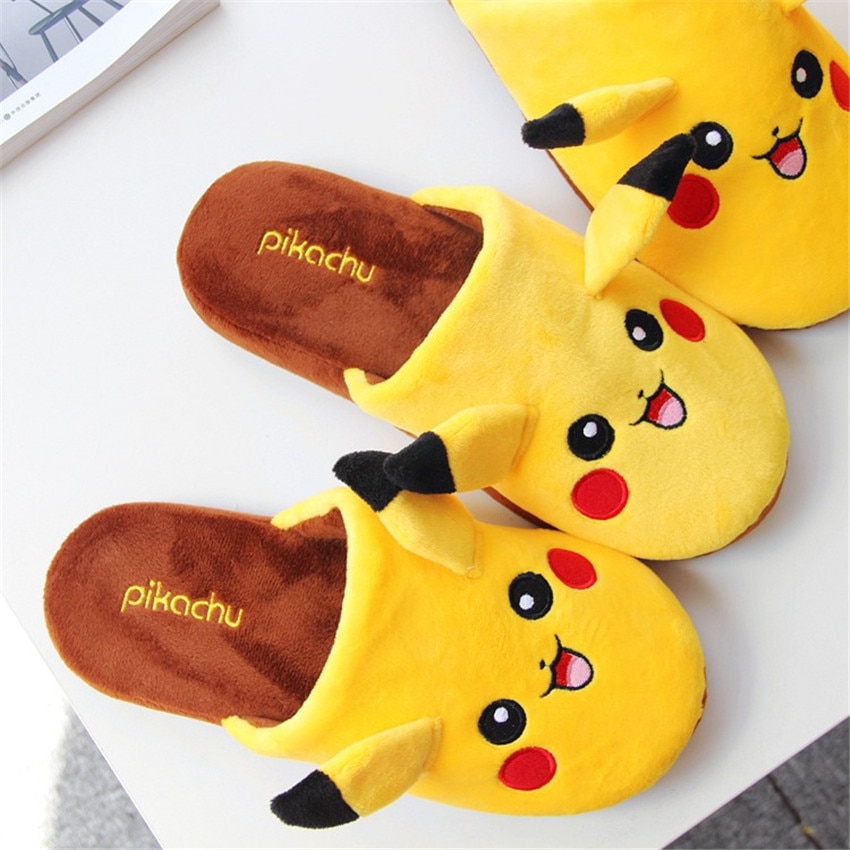 pikachu plush slippers