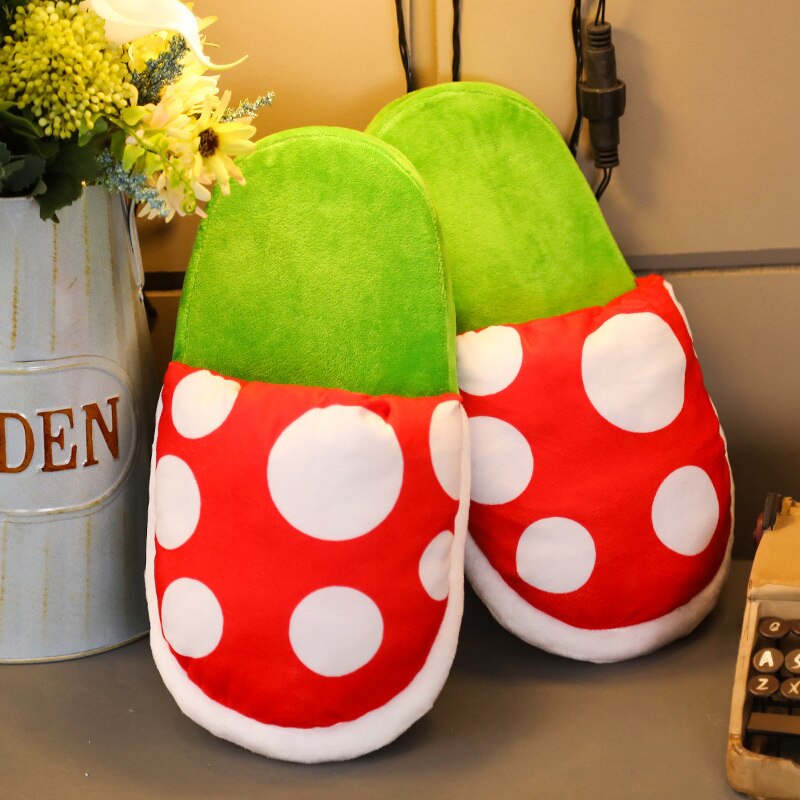 Two-Dimensional Cute Cartoon Anime Piranha Autumn And Winter Warm Home Couple Comfortable Non-Slip Indoor Cotton Slippers