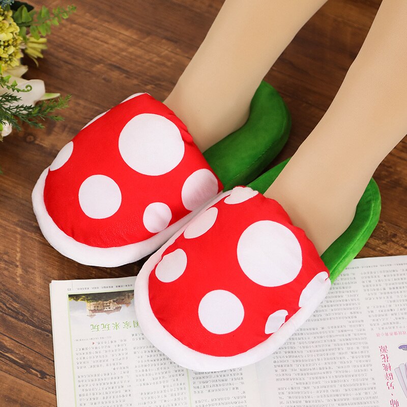 Two-Dimensional Cute Cartoon Anime Piranha Autumn And Winter Warm Home Couple Comfortable Non-Slip Indoor Cotton Slippers