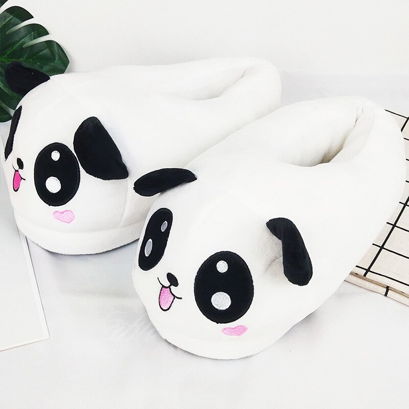 Panda Cool Girls Ins Home Slippers Winter Shoes Unisex Funny Slippers Ladies Women Panda Animal Fur Sliders Designer Anime Shoes