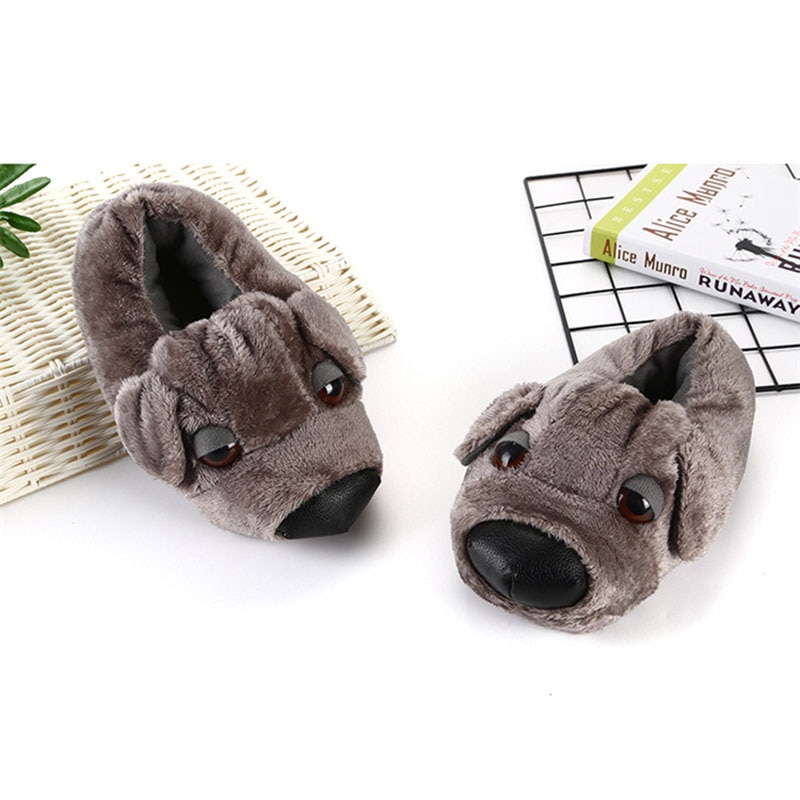 Cartoon Animal Slippers Adult Shoes Kigurumis Cute Dog Women Shoes Winter Plush Indoor Home Shoes Cosplay Household WarmSupplies