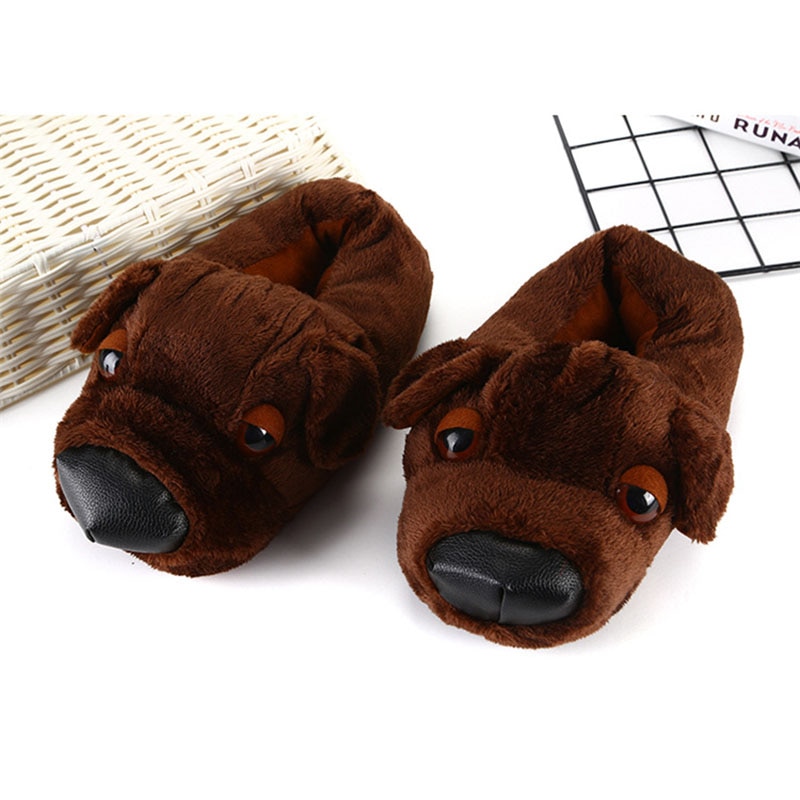 Cartoon Animal Slippers Adult Shoes Kigurumis Cute Dog Women Shoes Winter Plush Indoor Home Shoes Cosplay Household WarmSupplies