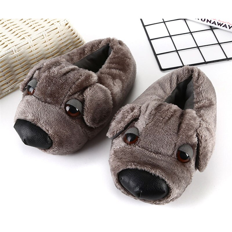 Cartoon Animal Slippers Adult Shoes Kigurumis Cute Dog Women Shoes Winter Plush Indoor Home Shoes Cosplay Household WarmSupplies