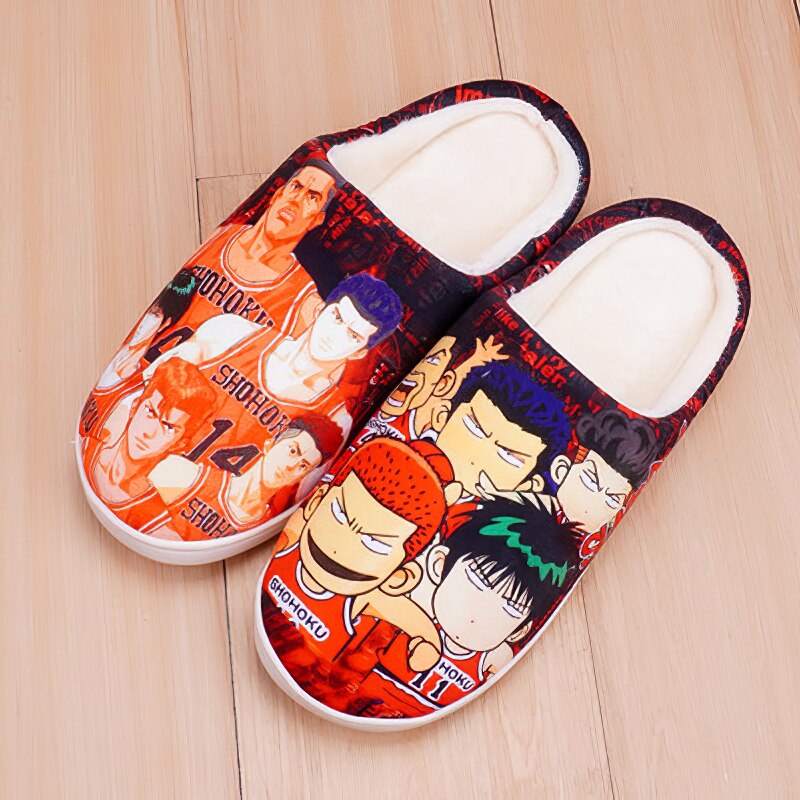 Slippers Cartoon Cute Anime Slam Dunk Sakuragi Hanamichi Warm Winter Shoes Boots Home Indoor Bedroom