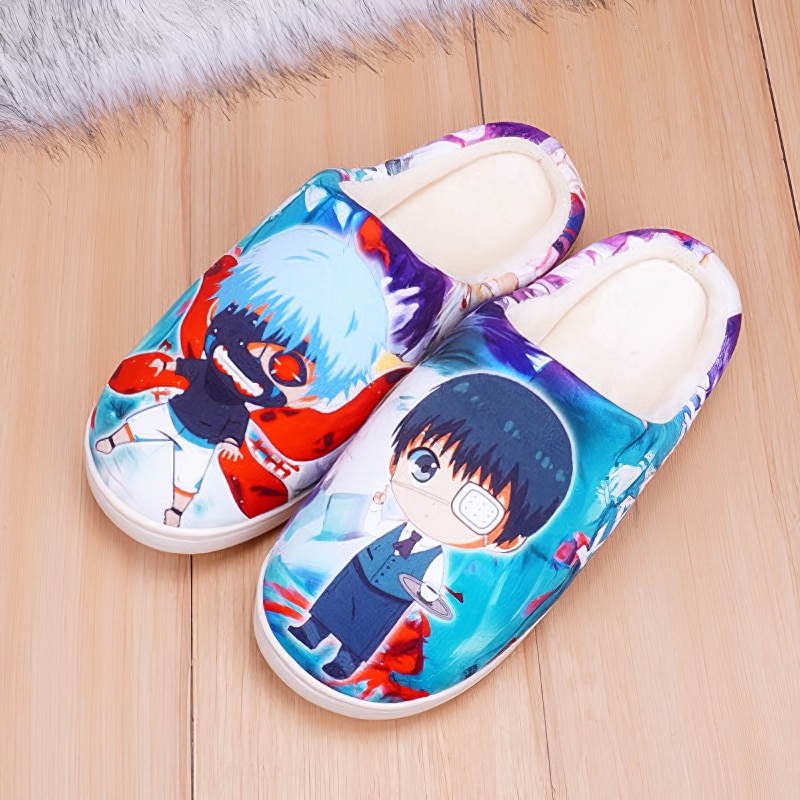 Slippers Cartoon Cute Anime Tokyo Ghoul Warm Winter Shoes Boots Home Indoor Bedroom For Men Women