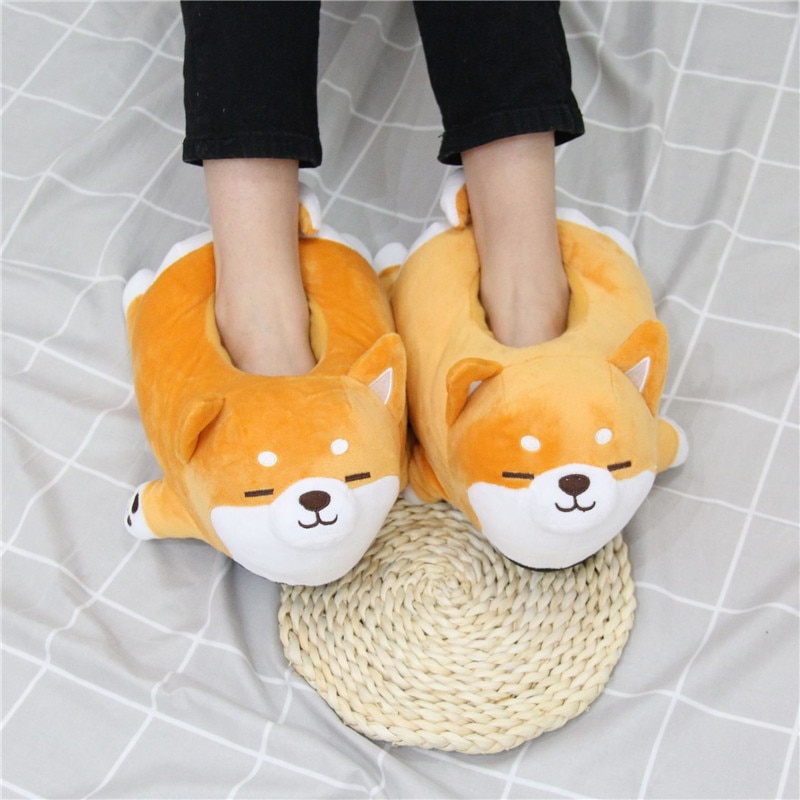 Winter Warm Cotton Slippers Women Men Anime Goku Cute Kigurumis Home Shoes Soft Anti-slip Plush Adult Fur Slipper