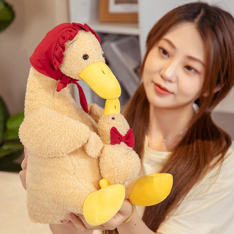 One piece Kawaii Plush Stuffed Animals Duck Toys For Children Soft Baby Toys Duck With Baby Plush Toys Doll Cute Girls Toys
