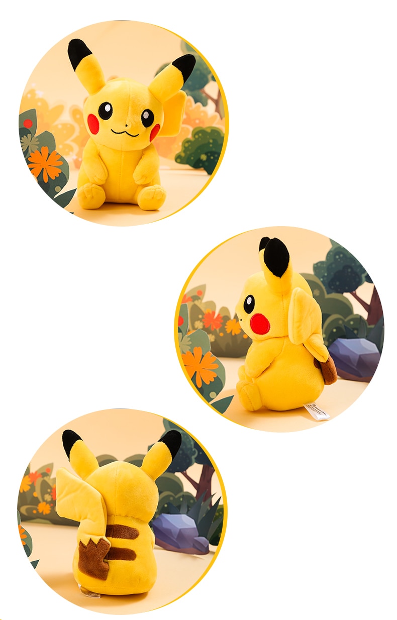 20CM High Quality Pokemon Cute Pikachu Plush Dolls Anime Kawaii Pichu Stuffed Toys Cartoon Girl Children Birthday Christmas Gift