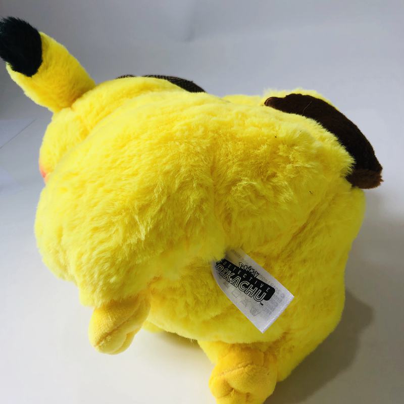 Pokemon Detective Pikachu Stuffed Plush Toy Reversible Anime Movie Pocket Monsters Model Dolls Detective Birthday Gifts For Kids