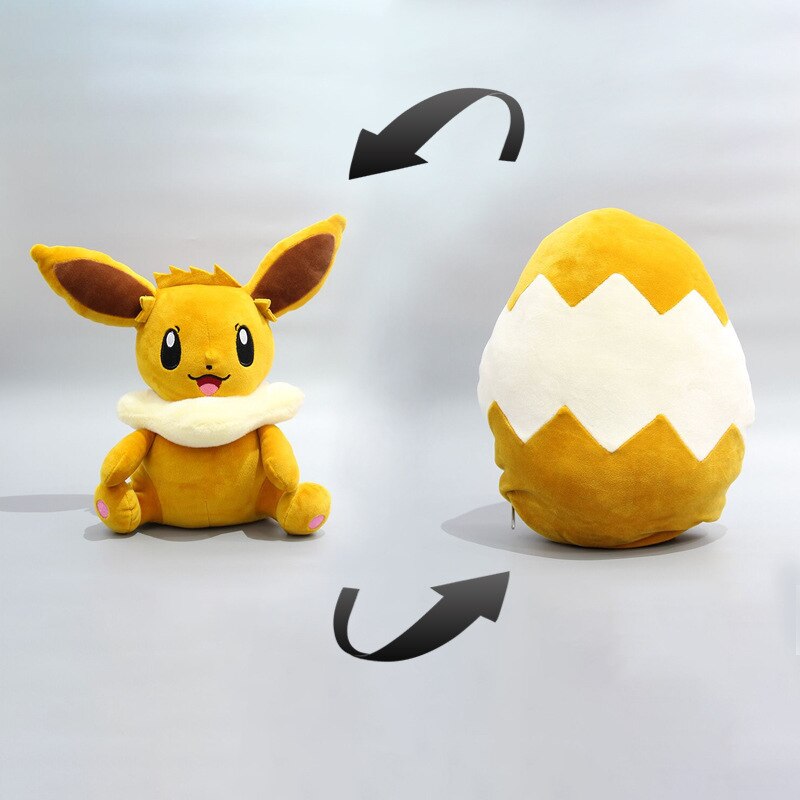 30Cm Pokemon Plush Toys Kawaii Bikachu Plush Doll Eeveelution Plushie Doll Double-Sided Pillow Egg Pillow Toy Girl Birthday Gift