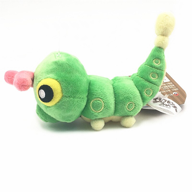 12cm Takara Tomy Pokemon Anime Plush Caterpie Green Caterpillar Plush Toys Soft Stuffed Peluche Doll Toys for Children PP cotton