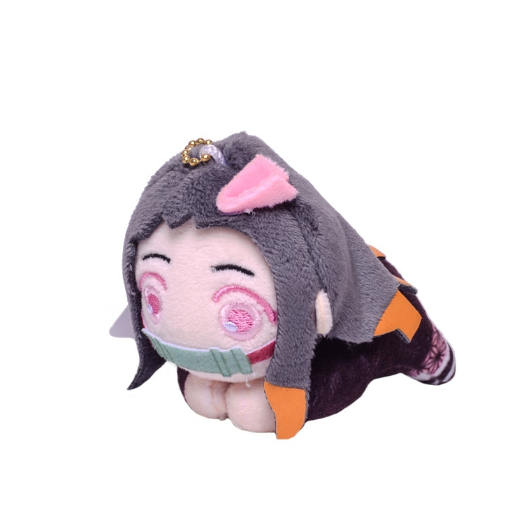 Japan Anime 10cm Demon Slayer Kamado Tanjirou Hashibira Inosuke Doll Plush Toys Small pendant Figure Keychain birthday gifts