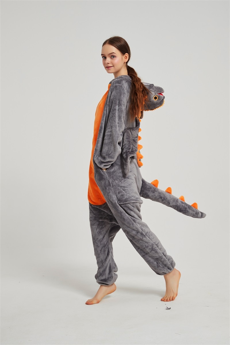 Dragon Onesies Toothless Dragon Kigurumis Unisex Overalls Zipper Design Flannel Warm Winter Suit Adult Pajamas Animal Pyjama