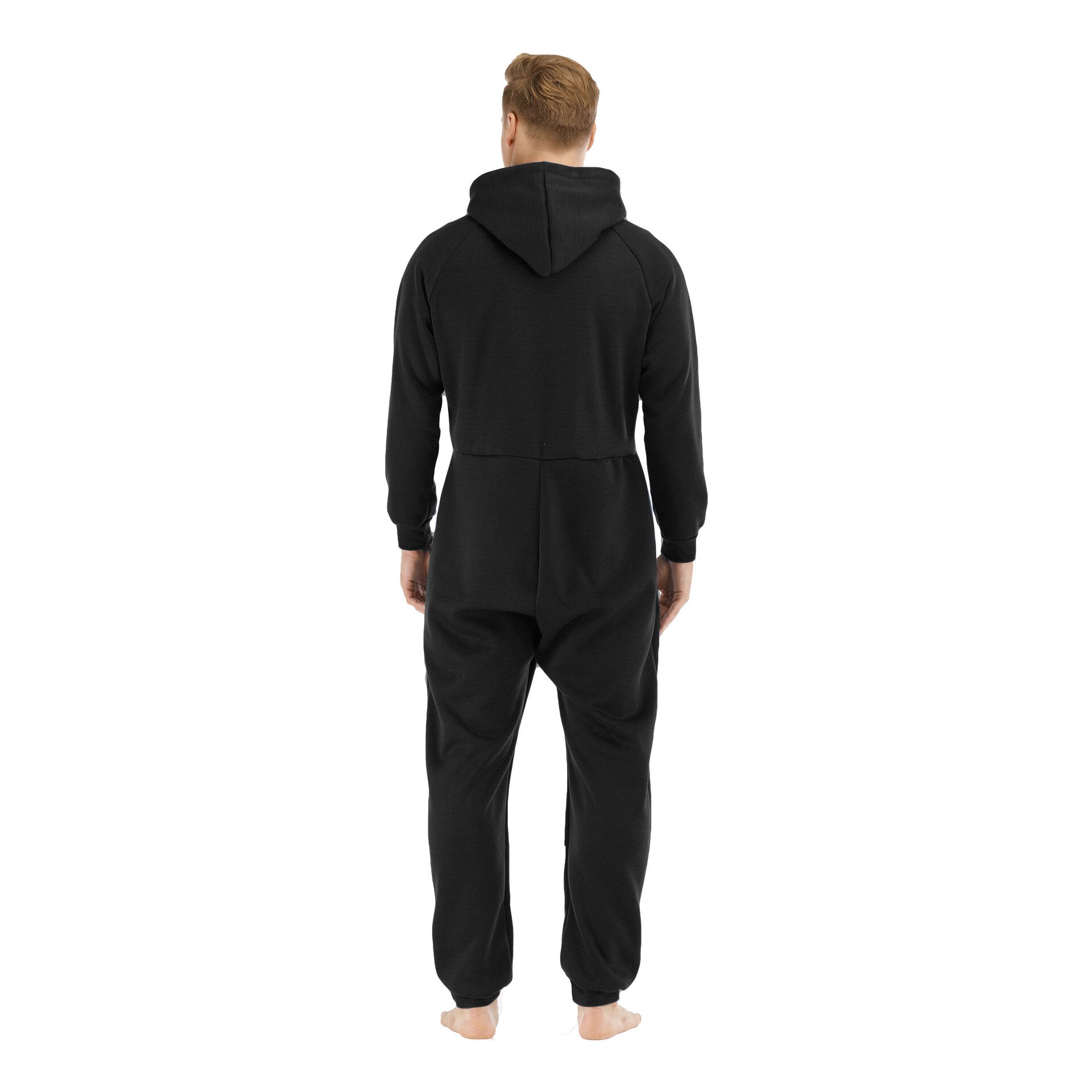 Jumpsuit Men Pajamas Solid Onesie Adults Autumn Winter Splicing Casual Hoodie Zipper Sleepwear Hooded Suits