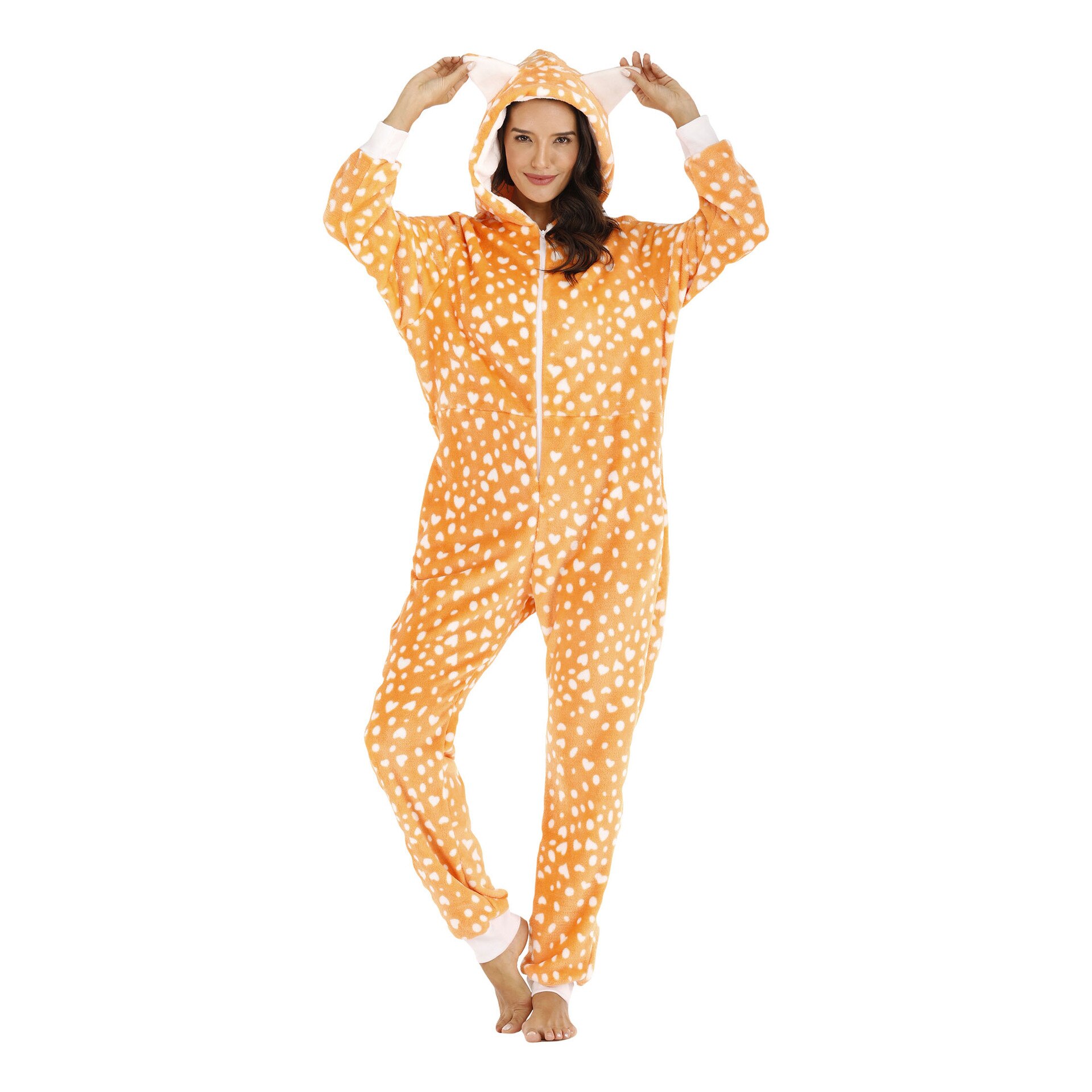 Leopard Jumpsuits Women Stitch Onesie Kingurumi Animal Costumes Adult Casual Festival Party Streetwear Coverall Hooded Pajamas
