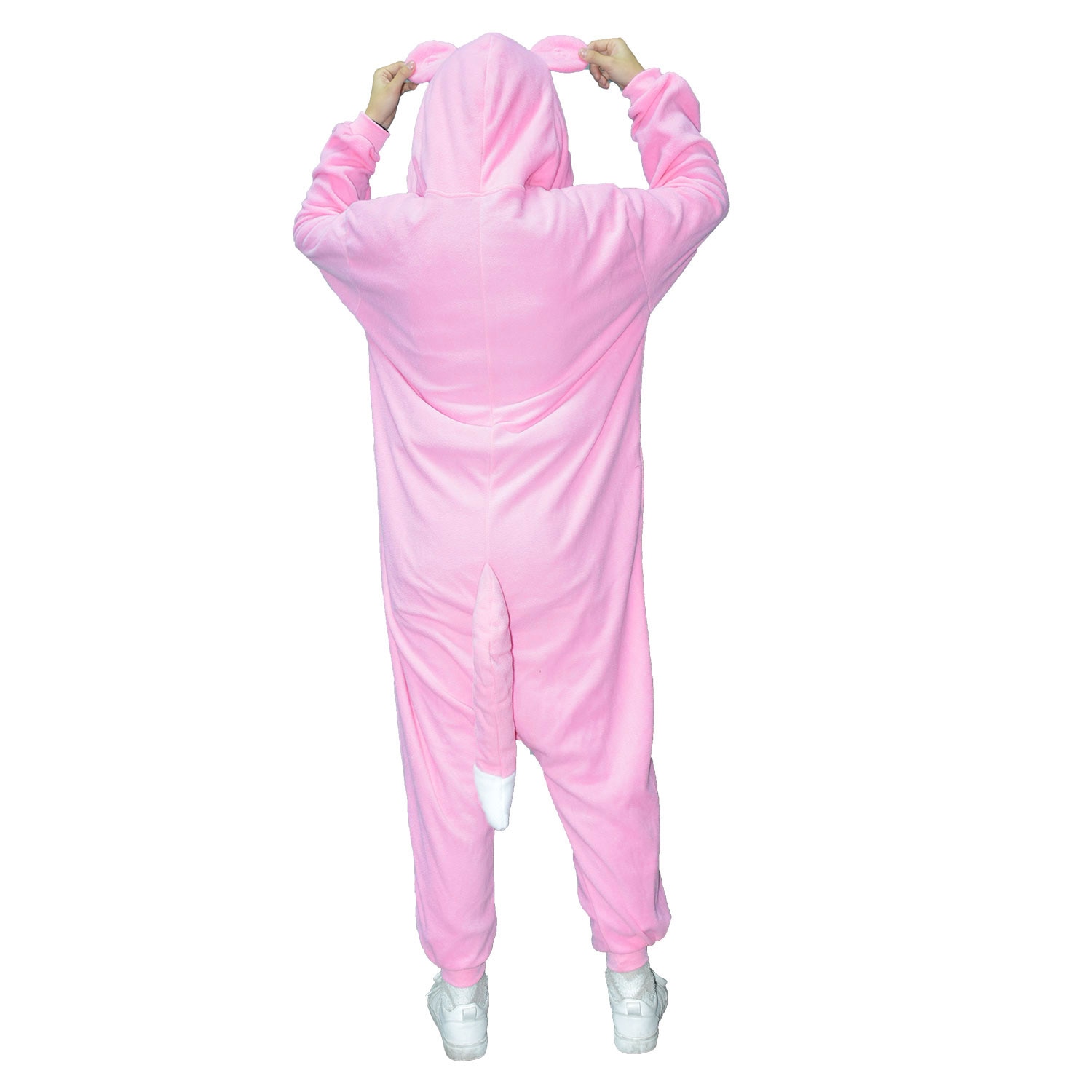 Pink Hippo Onesies Kigurumis Animal Women Pajama Autumn Winter Polar Fleece Jumpsuit Casual Homewear Halloween Party Funny Suit