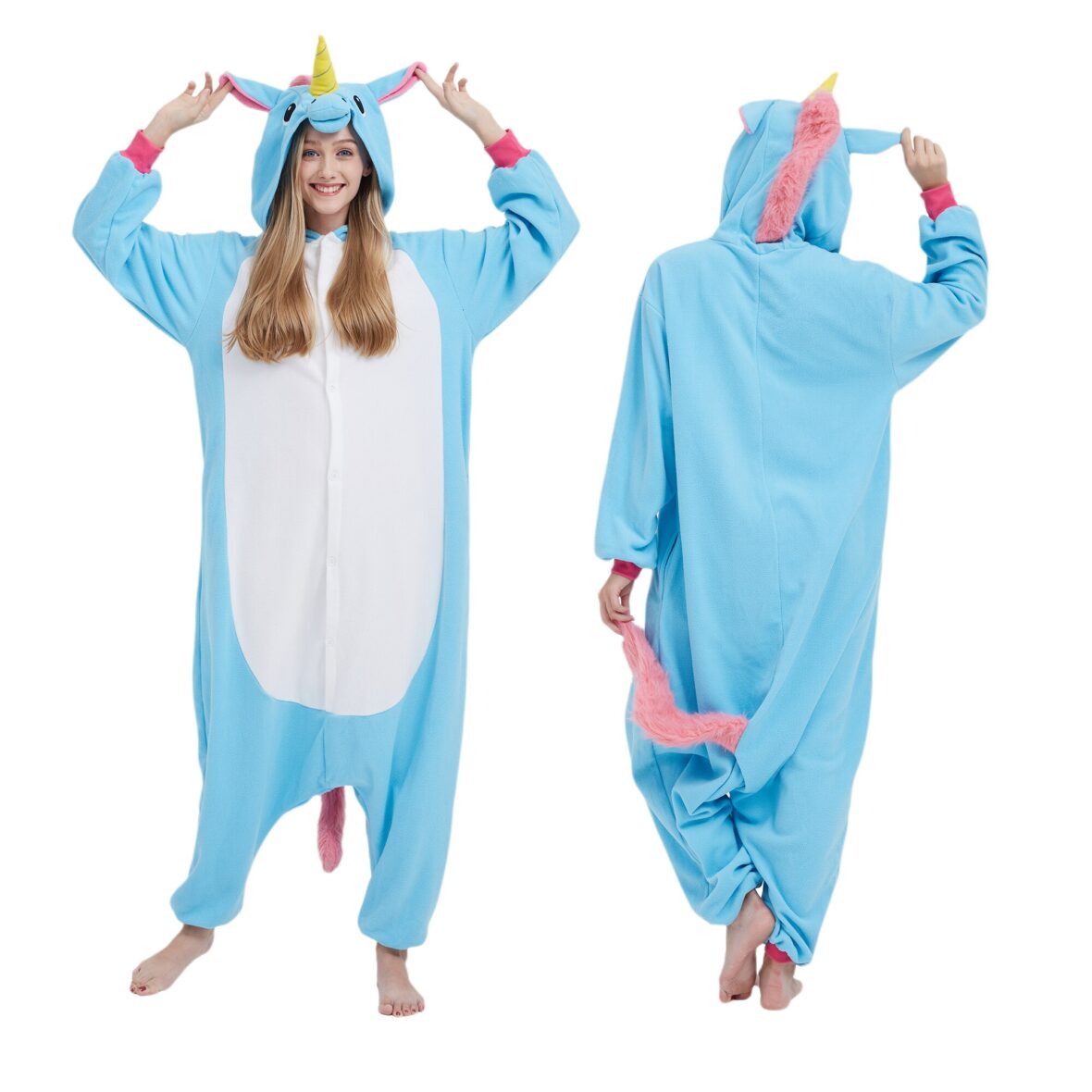 Unicorn Women’s Hooded Soft Plush Kigurumi Onesie Pajama