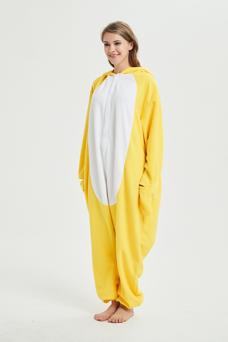 Unisex Duck Kigurumis Women Onesies Adult Winter Pajama Funny Jumpsuit Polar Fleece Animal Cartoon Overalls Halloween Suit