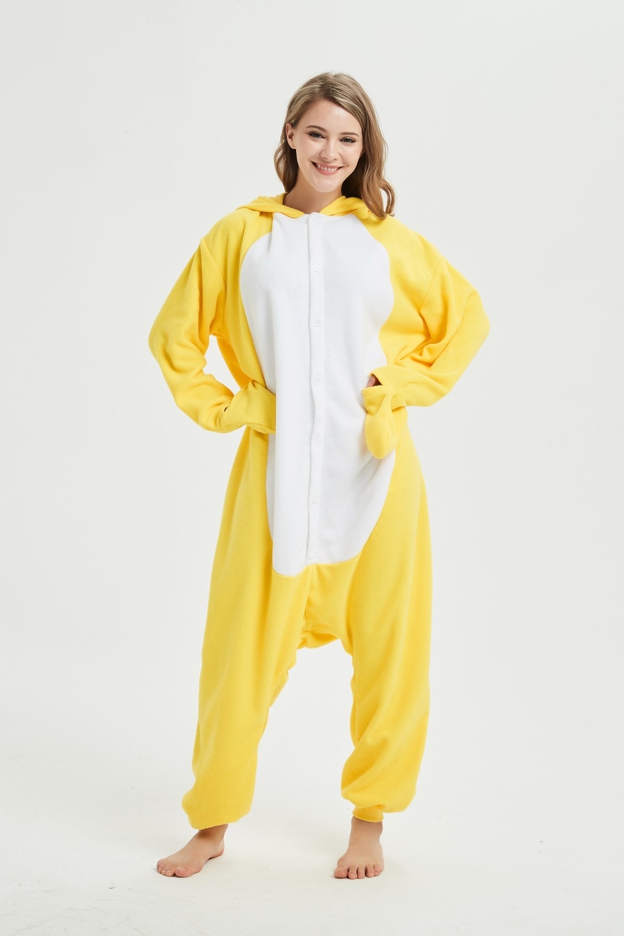 Unisex Duck Kigurumis Women Onesies Adult Winter Pajama Funny Jumpsuit Polar Fleece Animal Cartoon Overalls Halloween Suit