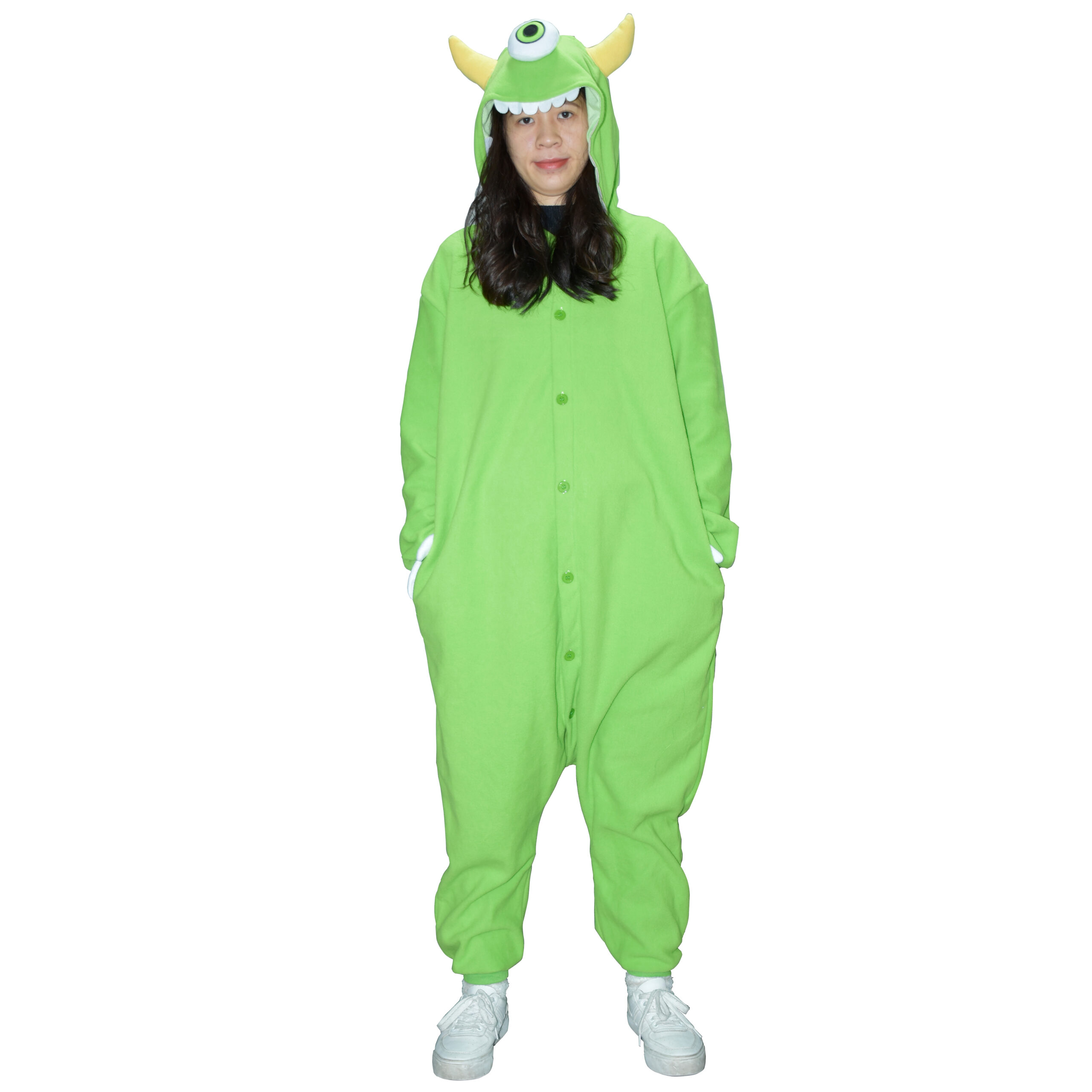 Mike Monster Jumpsuit Polar Fleece Sleepwear Unisex Winter Onesie Homewear Halloween Funny Cospaly Costume Cartoon Animal Outfit