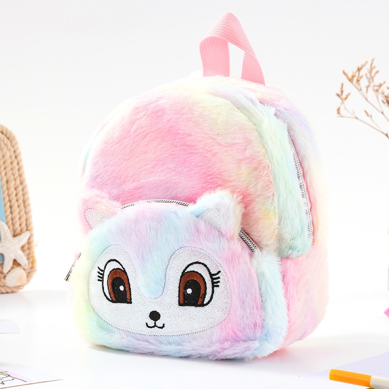 Unicorn Plush Backpack Girl Leisure 22*20*12Cm 150G