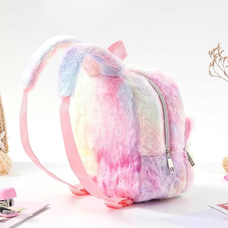 Unicorn Plush Backpack Girl Leisure 22*20*12Cm 150G