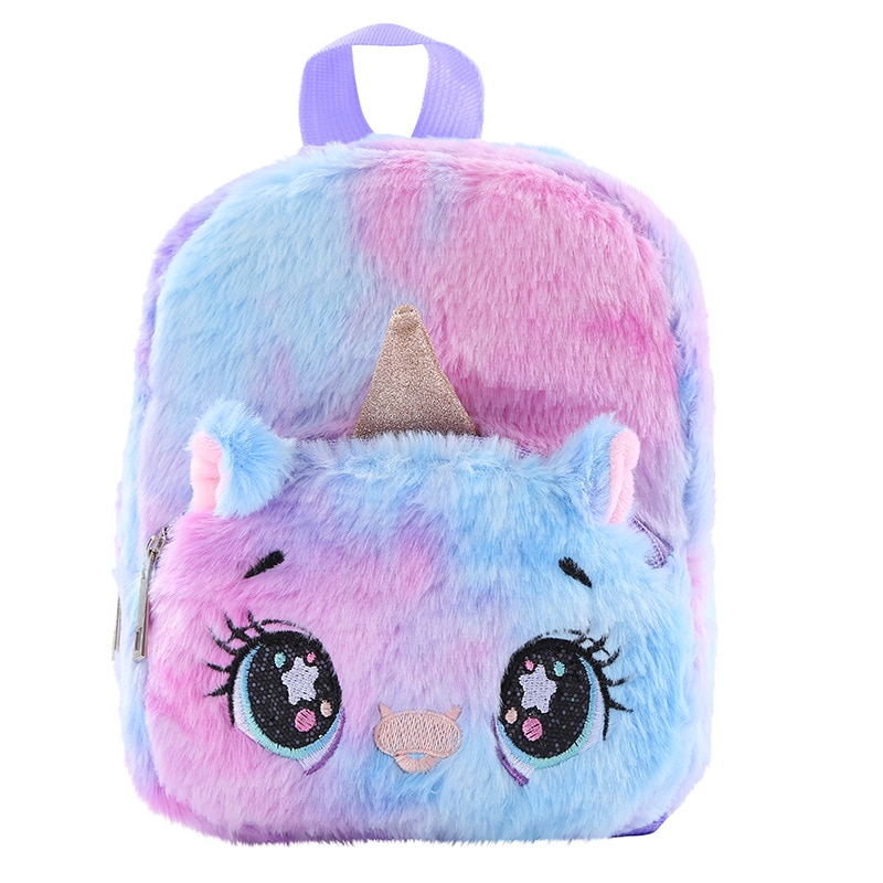 Unicorn Plush Backpack Girl Leisure 22*20*12Cm 150G