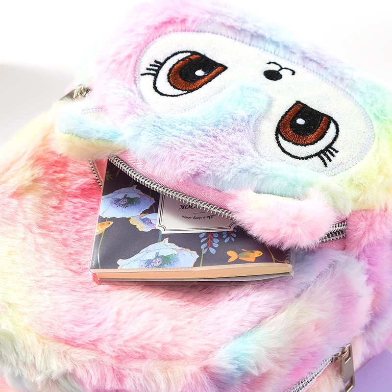 Unicorn Plush Backpack Girl Leisure 22*20*12Cm 150G