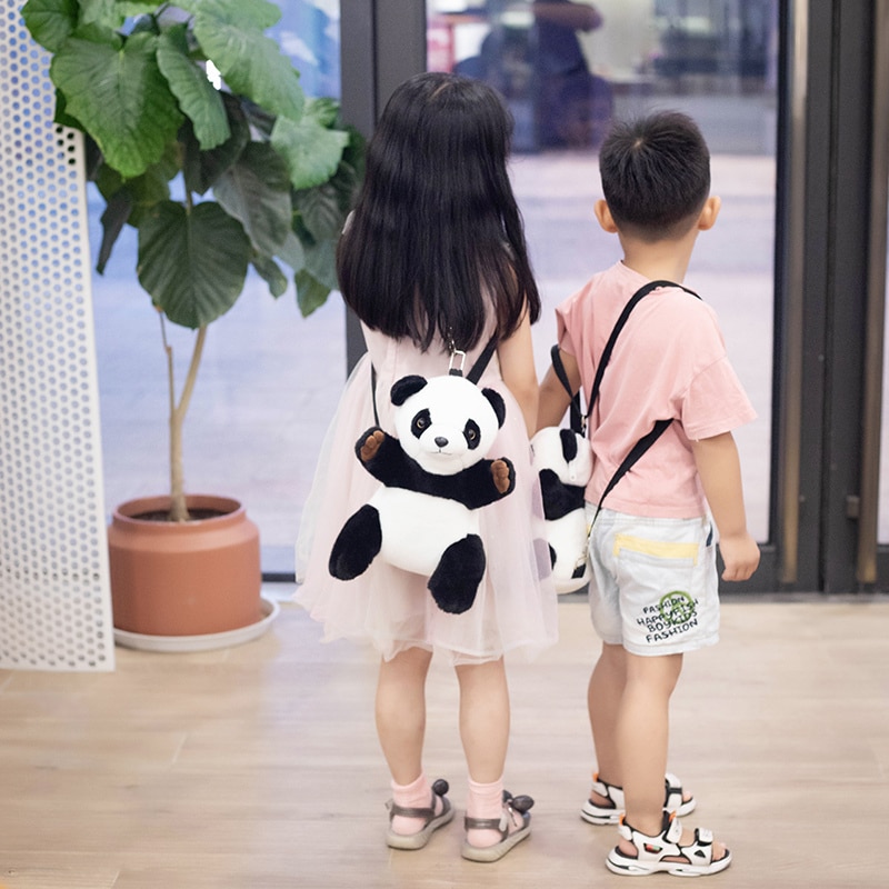 Panda Backpack Toy Kawaii Stuffed Animals Travel Backpacks Soft Cute Panda Plushie Backpacking Doll Birthdays Gift For Girls kKd