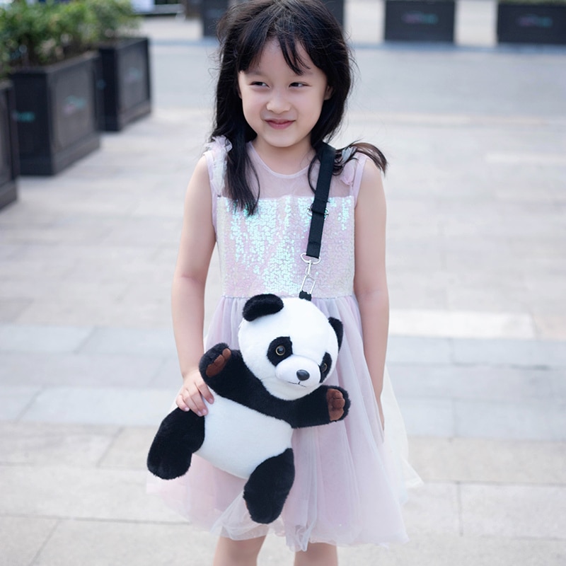 Panda Backpack Toy Kawaii Stuffed Animals Travel Backpacks Soft Cute Panda Plushie Backpacking Doll Birthdays Gift For Girls kKd