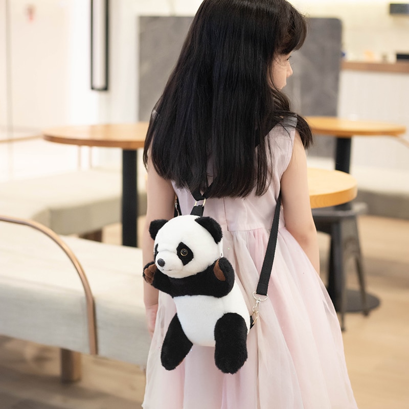 Panda Backpack Toy Kawaii Stuffed Animals Travel Backpacks Soft Cute Panda Plushie Backpacking Doll Birthdays Gift For Girls kKd