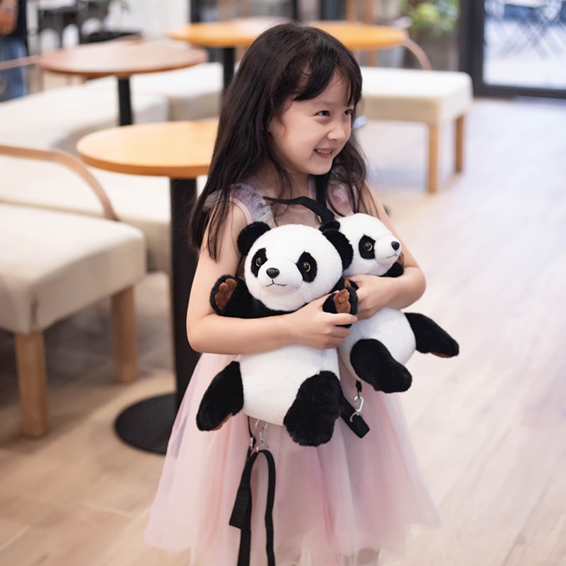 Panda Backpack Toy Kawaii Stuffed Animals Travel Backpacks Soft Cute Panda Plushie Backpacking Doll Birthdays Gift For Girls kKd