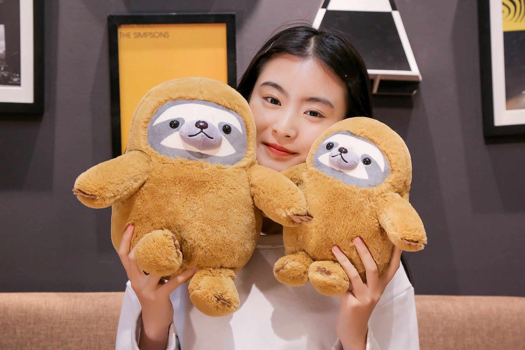 Kawaii Backpack Plush Toy New Popular Sloth Stuffed Animal Cute Hug Bear Pillow Creative Doll Valentines Day Gifts For Kid Girls