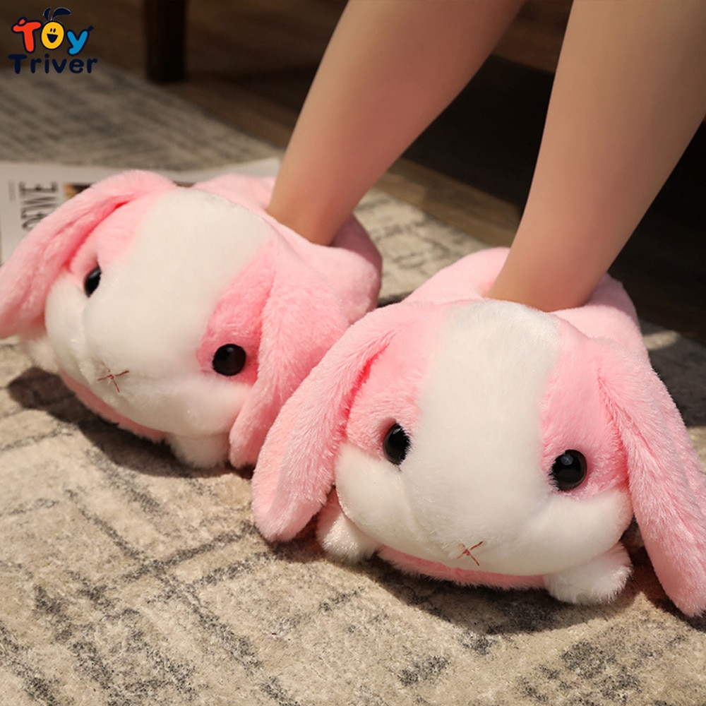 Bunny Rabbit Soft Plush Slippers - PlushStore.com - World of plushies