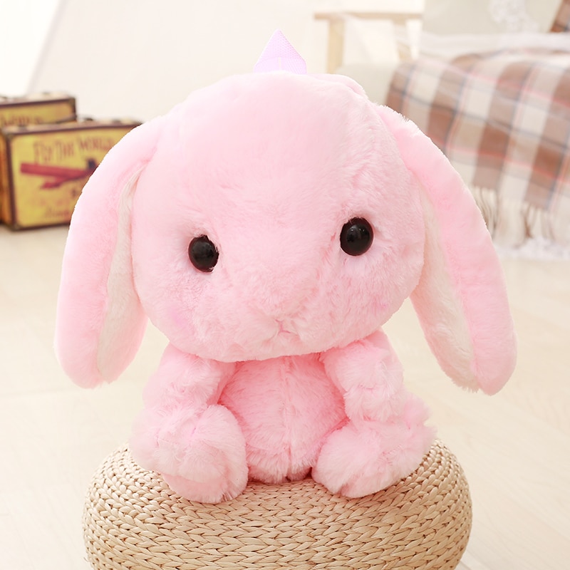 Kawaii Cute Rabbit Bunny Shoulder Backpack Crossbody Bag Coin Purse Messenge Bags Plush Toys Girls Girlfriend Kids Children Gift