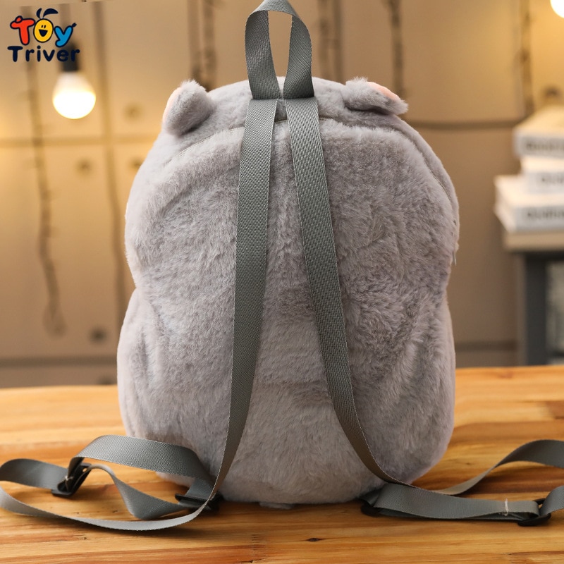 Cute Hamster Shoulder Backpack School Bag Stuffed Animals Doll Plush Toys Kids Children Boys Girls Adults Women Kawaii Gifts