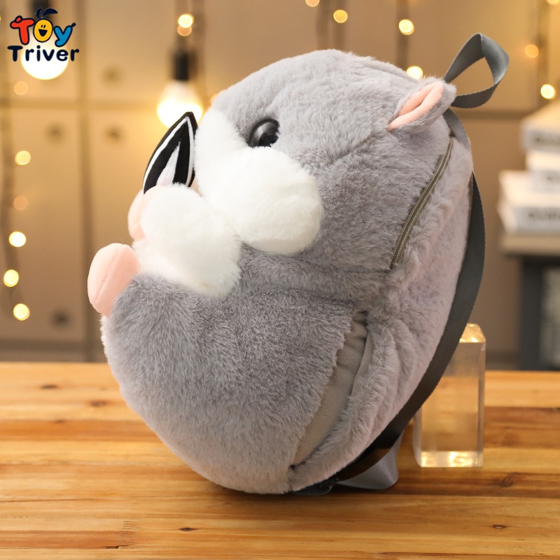 Cute Hamster Shoulder Backpack School Bag Stuffed Animals Doll Plush Toys Kids Children Boys Girls Adults Women Kawaii Gifts