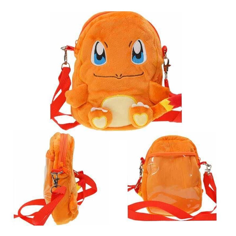 Sac A Dos Pokemon Bag Plush Backpack Pikachu Snorlax Charmander 19CM Children's Messenger Boys and Girls Coin Purse Gifts