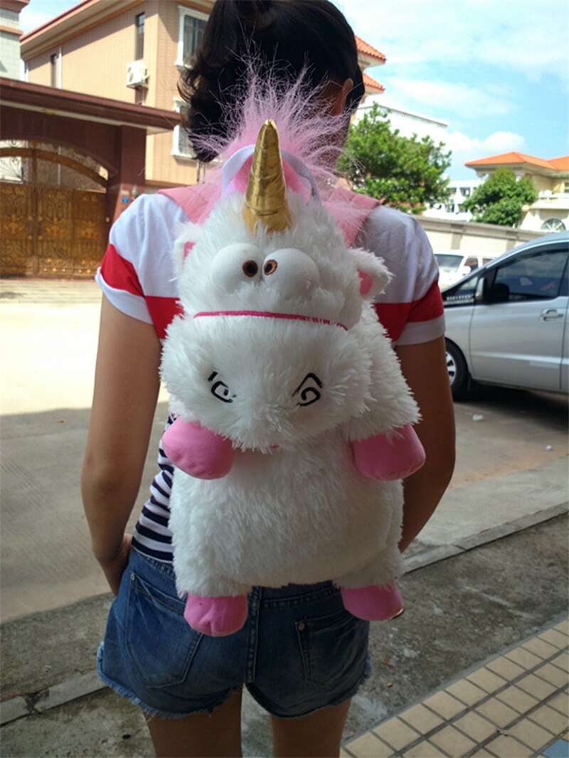 45cm And 60cm Fluffy Unicorn Plush Backpack Bag Animal Soft Stuffed Plush Shoulders Bag