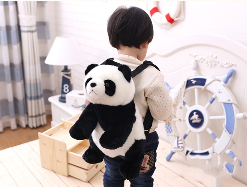 Panda Backpacks Stuffed Animal Bag Girls Boys Plush Adjustable Schoolbags Kindergarten Plush Backpack Toys Children Gifts