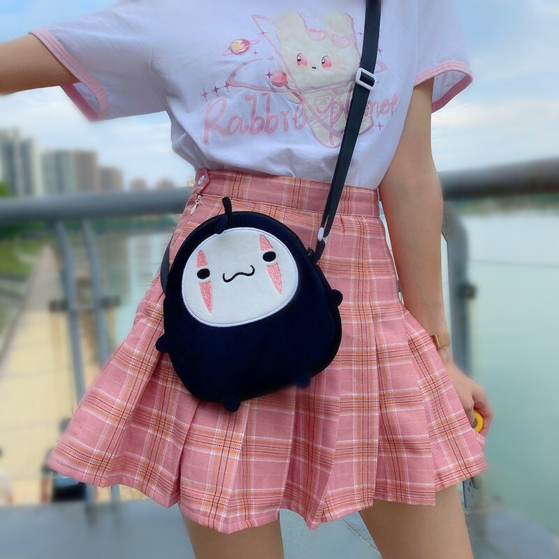 No Face Man Cartoon Plush Backpacks Toys Hayao Miyazaki Spirited Away Anime Plush Bag Dolls Adjustable Strap Bag Gift for Girls