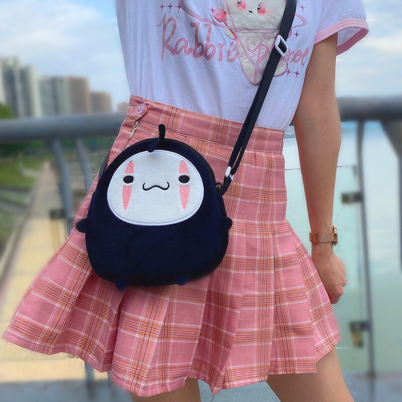 No Face Man Cartoon Plush Backpacks Toys Hayao Miyazaki Spirited Away Anime Plush Bag Dolls Adjustable Strap Bag Gift for Girls