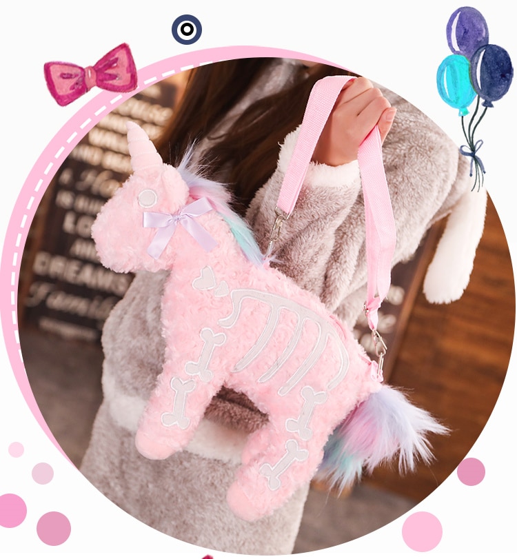 40cm Unicorn Plush Package Cute Children School Bag Packet Bag Soft Stuffed Personality Animals Crossbody Toys Bag Kid Girl Gift